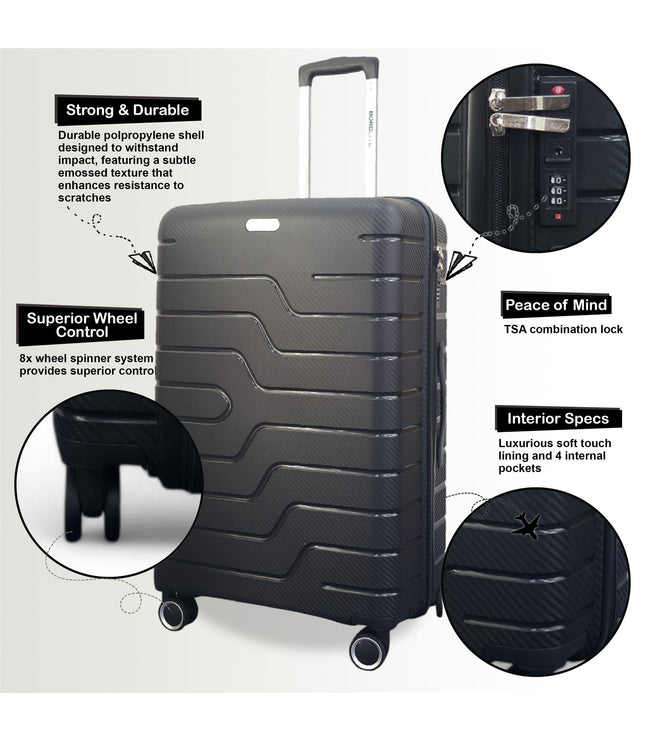 Kariya Large Hard Shell Suitcase in Black