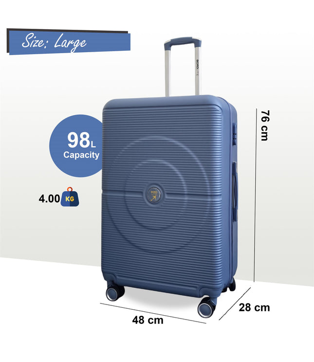 Seto Large Hard Shell Suitcase in Light Blue