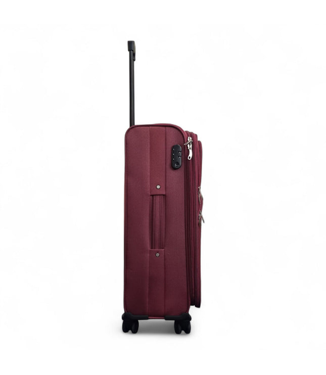 Gosford Medium Soft Shell Suitcase in Burgundy Red