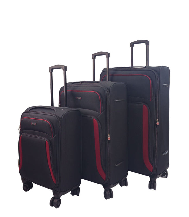 Arundel Set of 3 Soft Shell Suitcase in Black