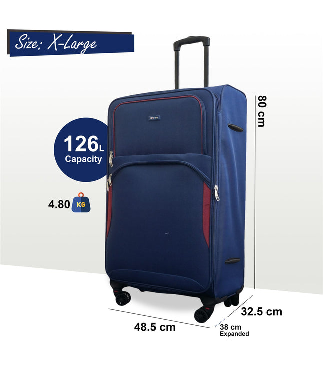 Gosford X-Large Soft Shell Suitcase in Navy Blue