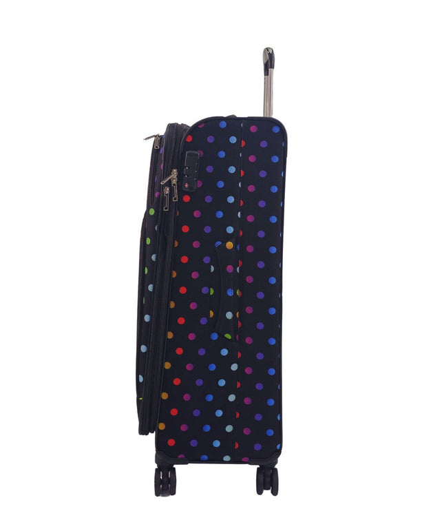 Ashbourne Large Soft Shell Suitcase in Dots