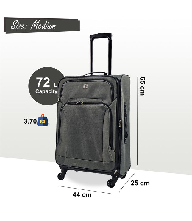 Corsham Medium Soft Shell Suitcase in Grey