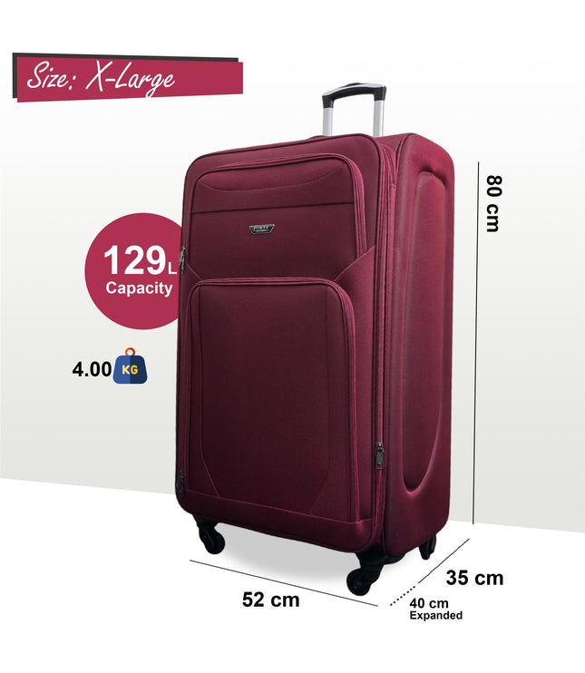 Nagoya X-Large Soft Shell Suitcase in Wine