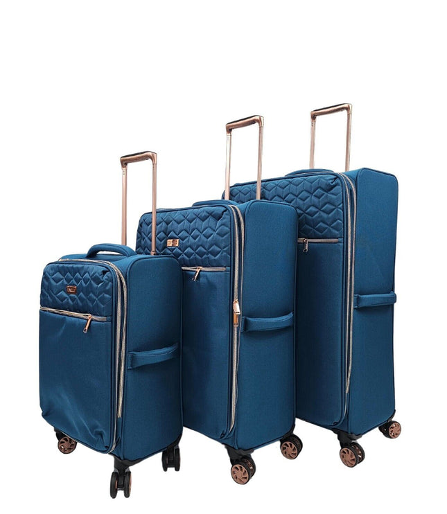 Bexley Set of 3 Soft Shell Suitcase in Teal