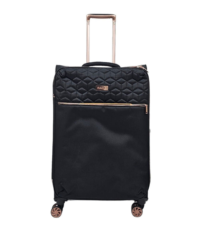 Bexley Medium Soft Shell Suitcase in Black