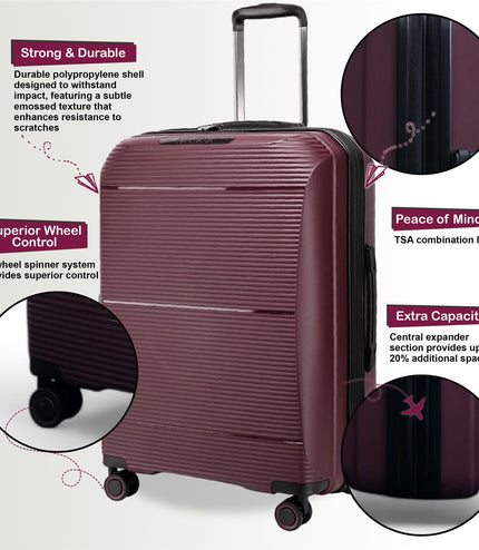 Abiko Large Hard Shell Suitcase in Burgundy