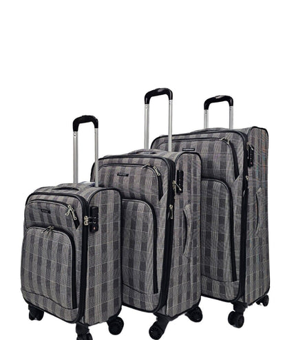 Ashbourne Set of 3 Soft Shell Suitcase in Stripe