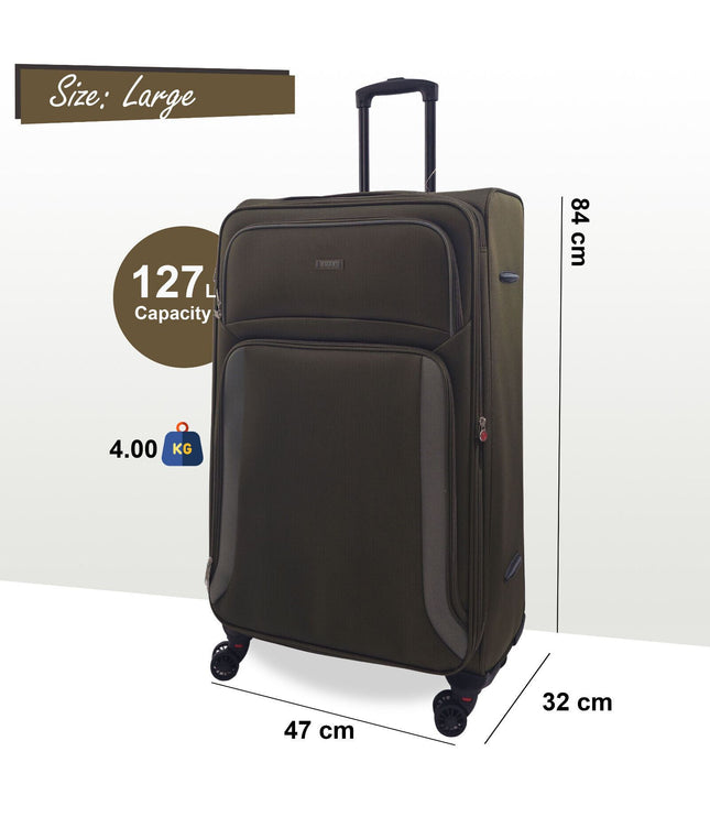 Arundel Large Soft Shell Suitcase in Khaki