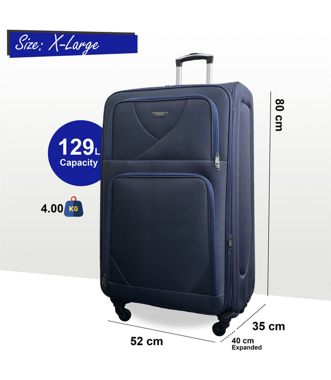 Nagoya X-Large Soft Shell Suitcase in Navy