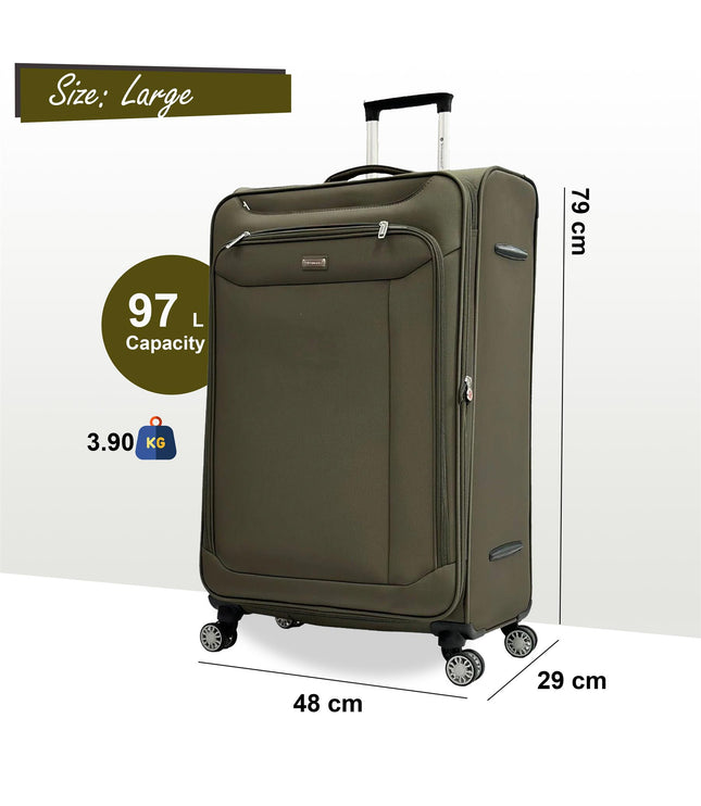 Cockermouth Large Soft Shell Suitcase in Khaki