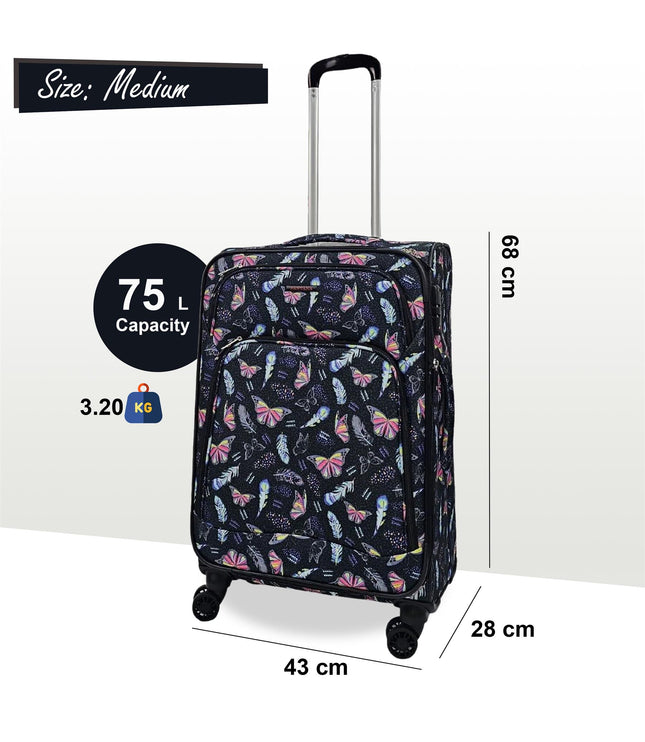 Ashbourne Medium Soft Shell Suitcase in Butterfly