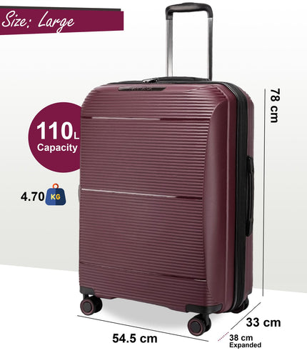 Abiko Large Hard Shell Suitcase in Burgundy