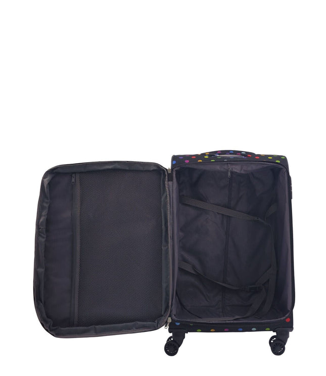 Ashbourne Large Soft Shell Suitcase in Dots