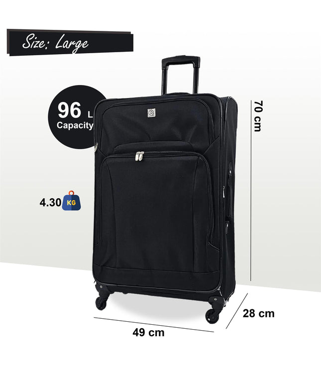 Corsham Large Soft Shell Suitcase in Black