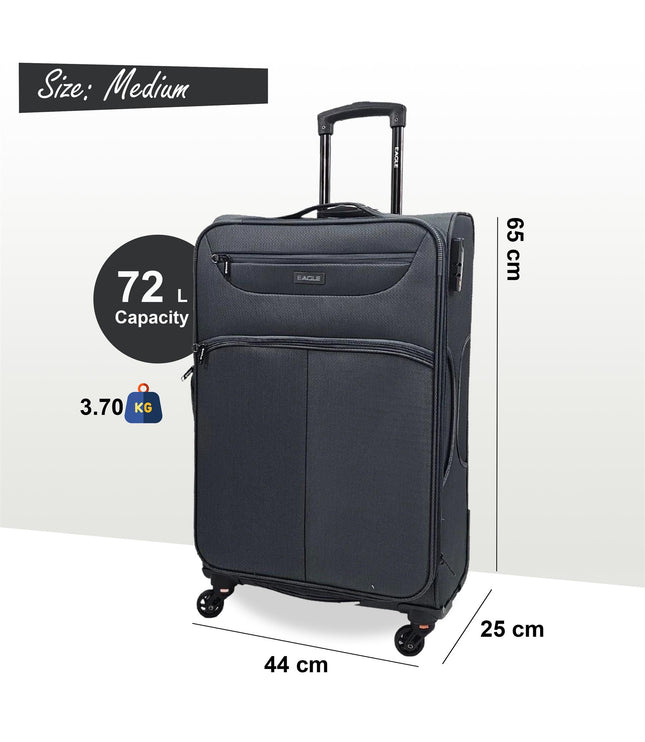 Ashford Medium Soft Shell Suitcase in Grey