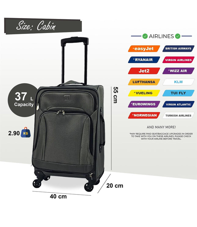 Corsham Cabin Soft Shell Suitcase in Grey