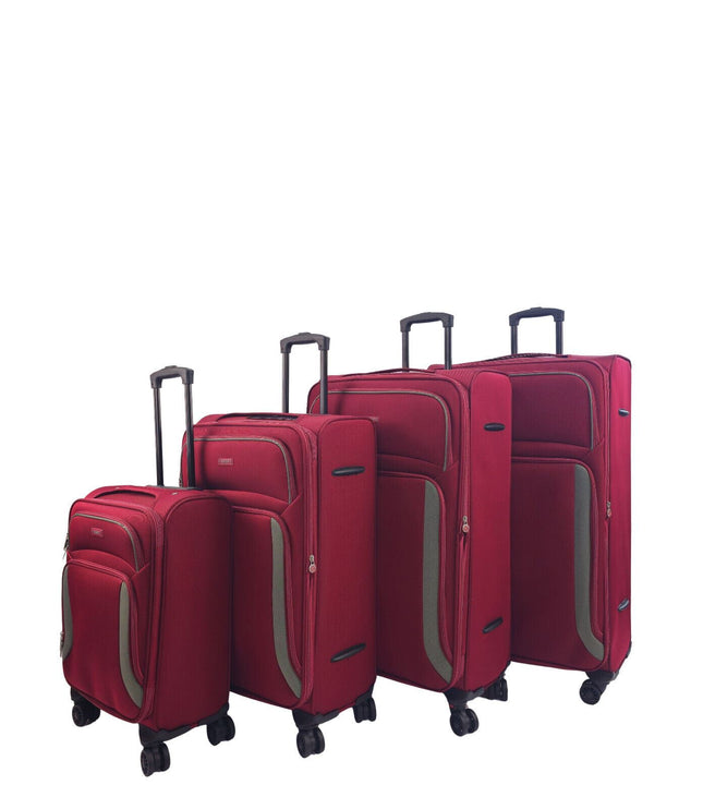 Arundel Set of 4 Soft Shell Suitcase in Burgundy
