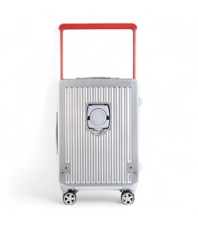 Hard Shell Silver Rimowa Inspired TSA Cabin Luggage Suitcase Durable Spinner Carry-On