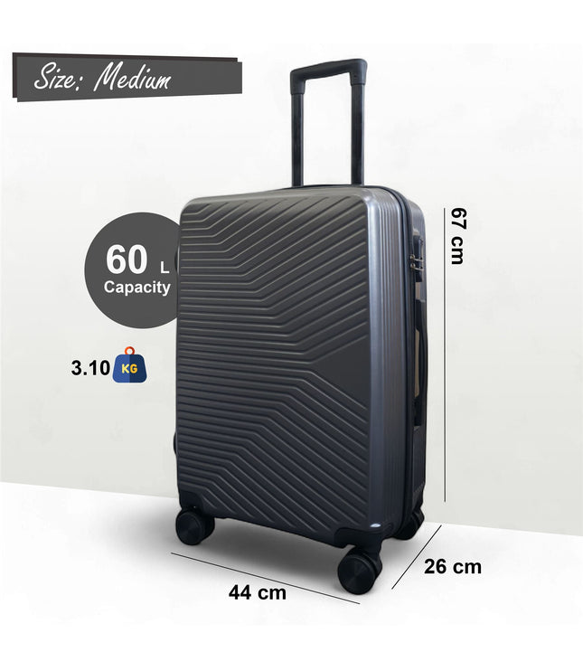 Junee Medium Hard Shell Suitcase in Charcoal Grey