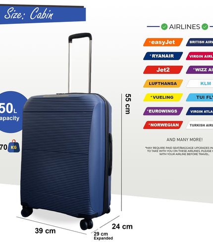 Abiko Cabin Hard Shell Suitcase in Navy