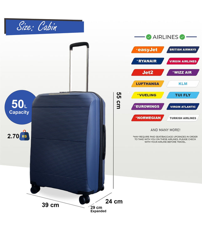 Abiko Cabin Hard Shell Suitcase in Navy