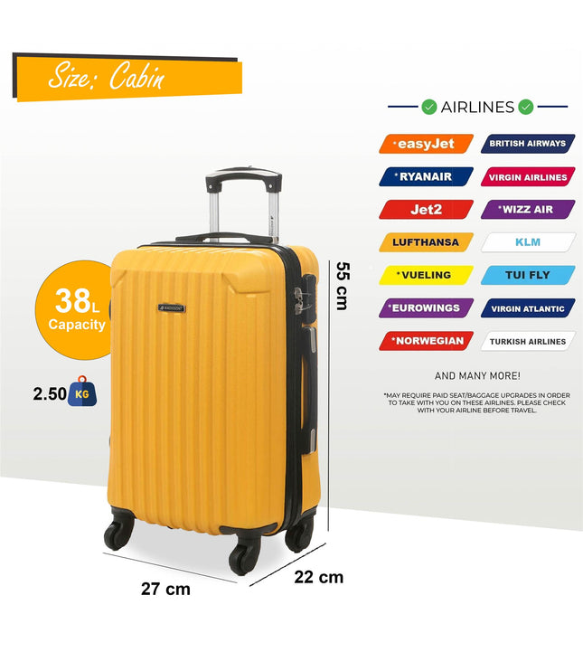 Corowa Cabin Hard Shell Suitcase in Yellow