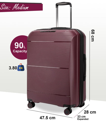 Abiko Medium Hard Shell Suitcase in Burgundy