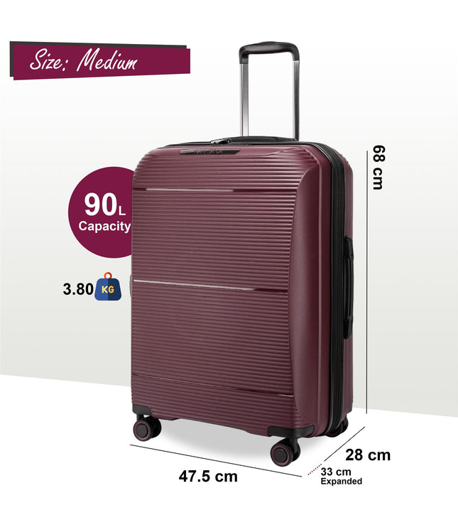 Abiko Medium Hard Shell Suitcase in Burgundy