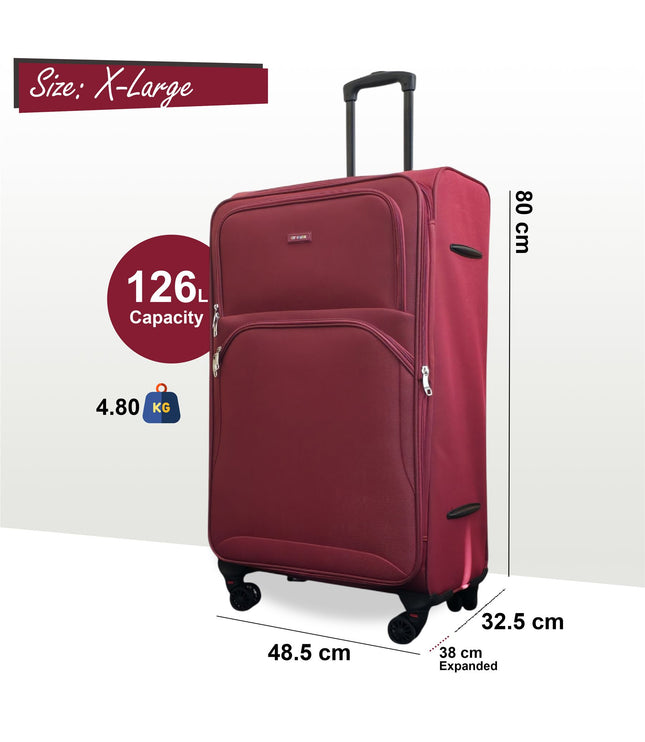 Gosford X-Large Soft Shell Suitcase in Burgundy Red