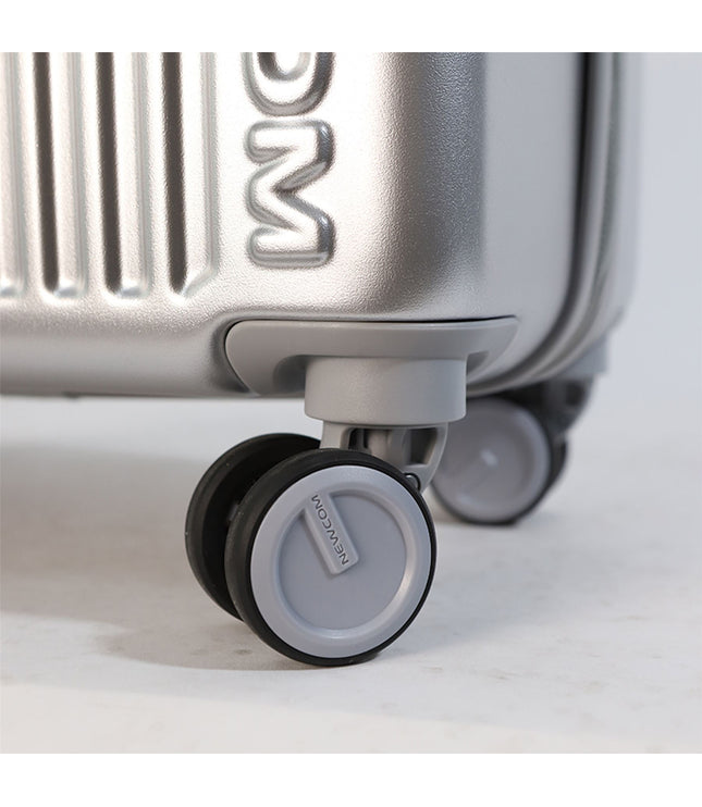 Hard Shell Cabin 44 x 22 x 38 cm Silver TSA Secure Luggage Suitcase Suitable for Easyjet, Ryanair