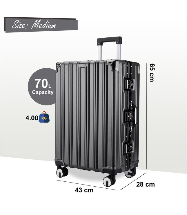 Airdrie Medium Hard Shell Suitcase in Charcoal Black