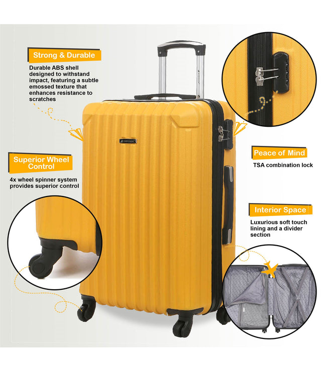 Corowa Cabin Hard Shell Suitcase in Yellow