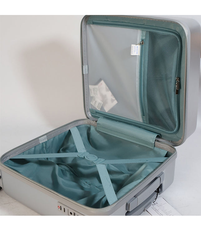 Hard Shell Cabin 44 x 22 x 38 cm Silver TSA Secure Luggage Suitcase Suitable for Easyjet, Ryanair