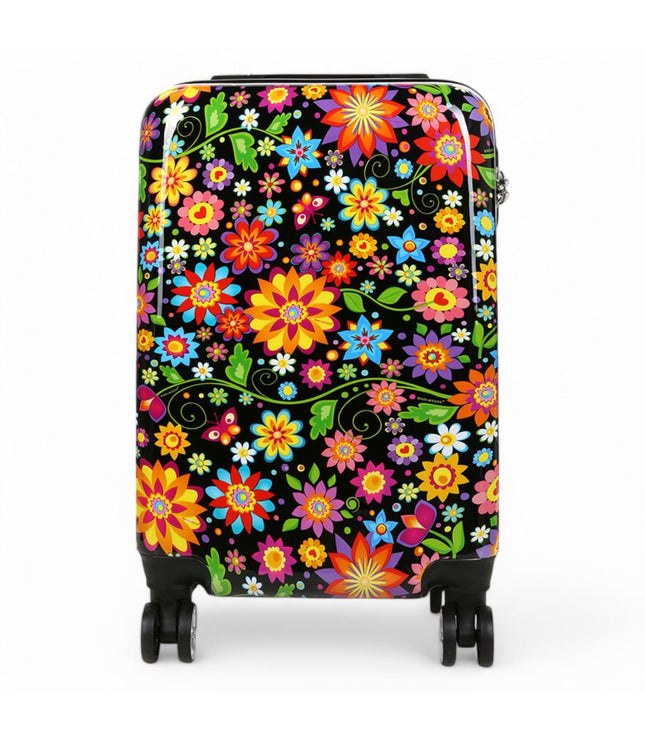 Ballina Cabin Hard Shell Suitcase in Black Flower