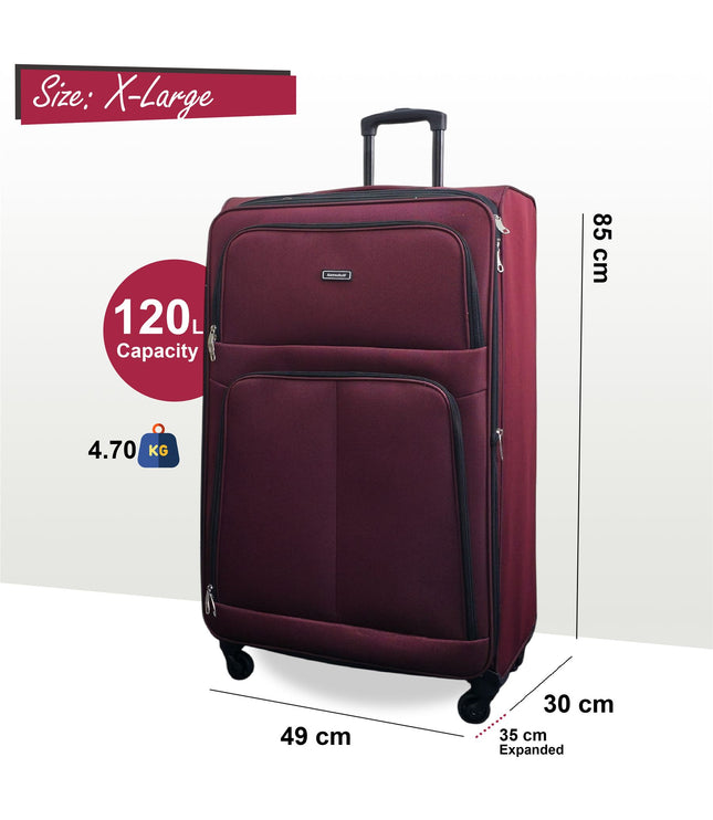 Tahara X-Large Soft Shell Suitcase in Wine