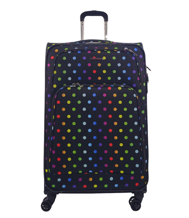 Ashbourne Large Soft Shell Suitcase in Dots