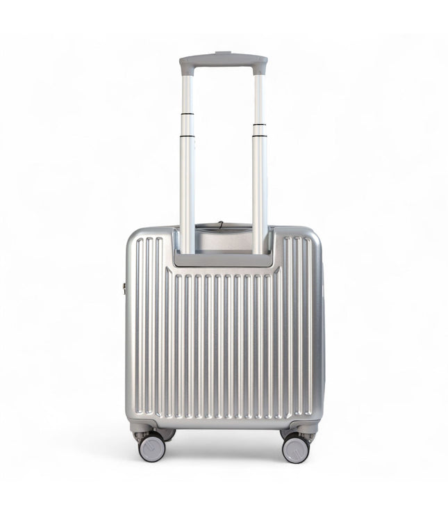 Hard Shell Cabin 44 x 22 x 38 cm Silver TSA Secure Luggage Suitcase Suitable for Easyjet, Ryanair