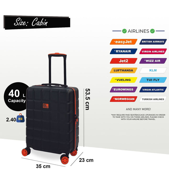 Coulsdon Cabin Soft Shell Suitcase in Black