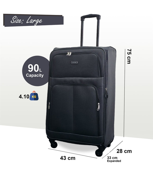 Tahara Large Soft Shell Suitcase in Grey