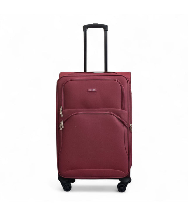 Gosford Medium Soft Shell Suitcase in Burgundy Red