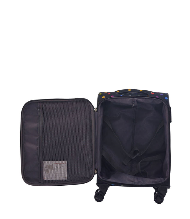 Ashbourne Cabin Soft Shell Suitcase in Dots