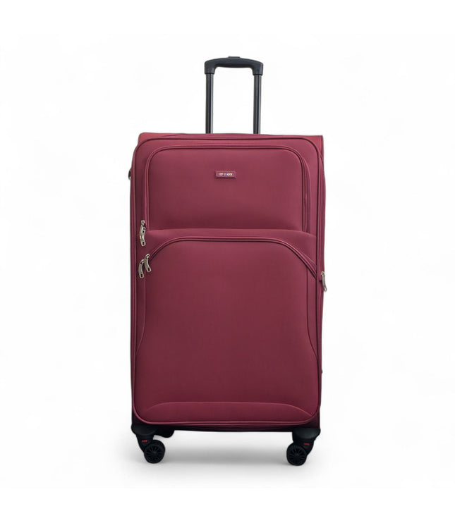 Gosford Large Soft Shell Suitcase in Burgundy Red