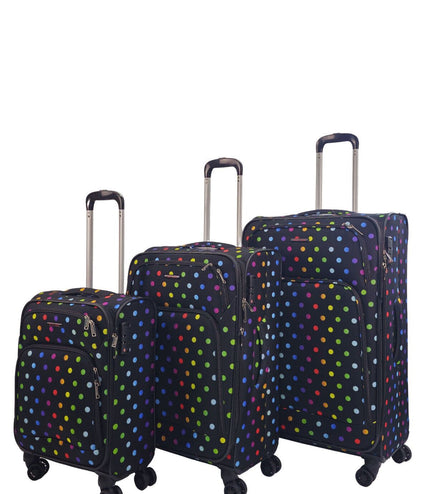 Ashbourne Set of 3 Soft Shell Suitcase in Dots