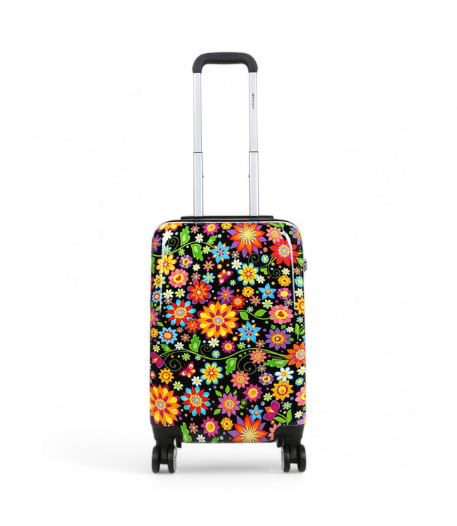 Ballina Cabin Hard Shell Suitcase in Black Flower