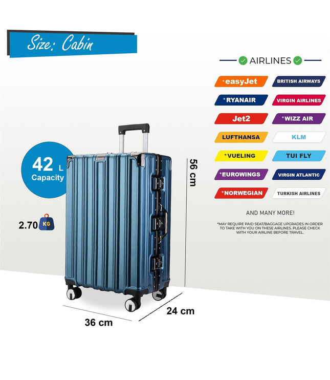 Airdrie Cabin Hard Shell Suitcase in Blue