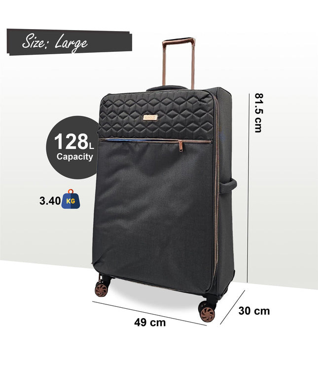 Bexley Large Soft Shell Suitcase in Grey