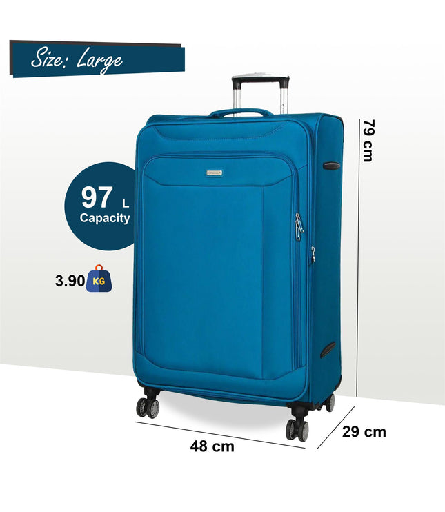 Cockermouth Large Soft Shell Suitcase in Teal