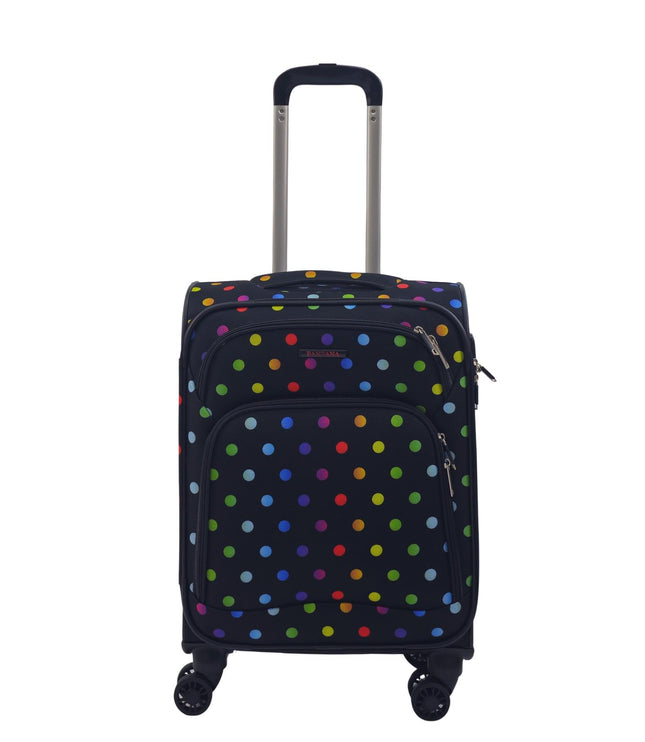 Ashbourne Cabin Soft Shell Suitcase in Dots