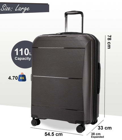 Abiko Large Hard Shell Suitcase in Grey